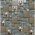 Glas Mosaik Wandfliese, Edelstahl Metall Mosaik (SM254)